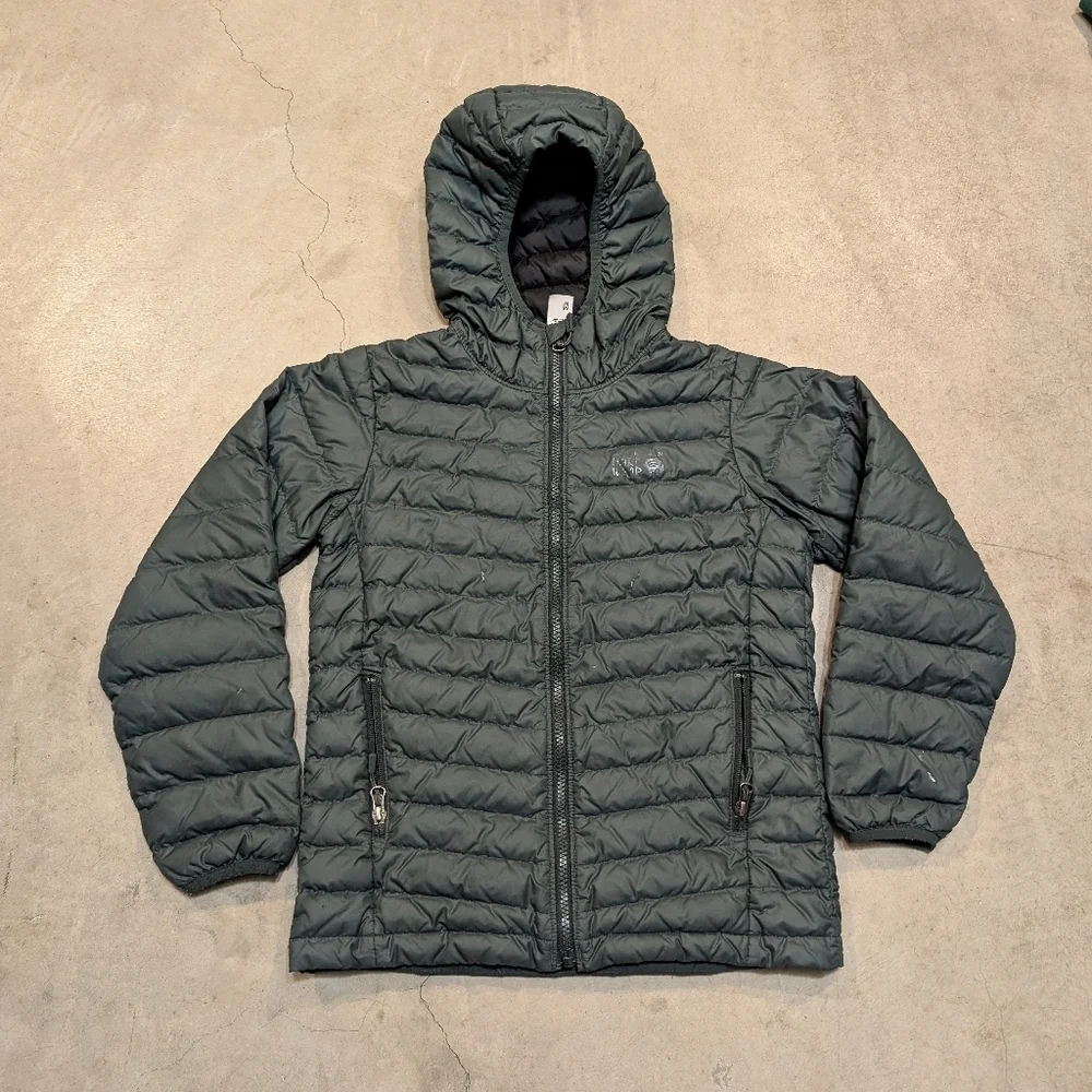 Mountain Hardwear Glen Alpine Down Hoodie Youth M Flaws Green